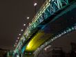 New bridge over the river at winter night