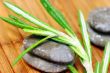 Spa stone with lavender leaves