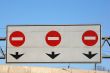 Three stop signs