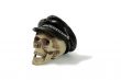 Biker cap on skull