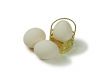 Egg in Gold Metal Heart basket