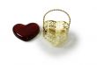 Metal Heart basket and Glass Heart