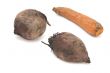 boiled beet and carrot on white