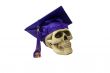 Graduation mortar board and skull