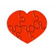 Red heart from puzzles