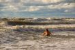 Man and waves