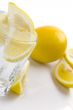 soda water and lemon slices