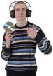 The young guy with ear-phones and a compact disk