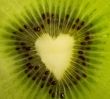 Fruit cut - kiwi forming a heart