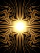brightly-yellow sphere with wavy lines