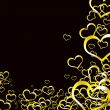 love heart gold background