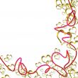 gold heart ribbon shadow