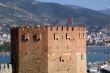 Red tower and sea