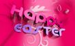 Happy Easter 3d text and florals