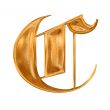Golden pattern gothic letter C