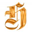 Golden pattern gothic letter H