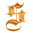 Golden pattern gothic letter S