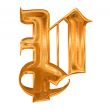 Golden pattern gothic letter P