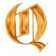 Golden pattern gothic letter Q