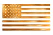 Golden pattern american flag illustration