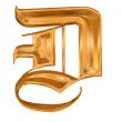 Golden pattern gothic letter D