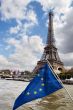 European Union flag and Eiffel tower