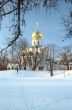 Winter landscape with church
