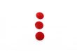 Three red round buttons