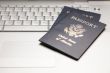 Passports on Laptop Keyboard