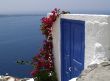 Blue door on Santorini island