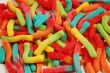 Colorful gummy worms