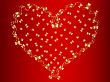 vector golden heart at red