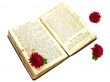 old book and flowers