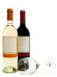 white and red wine with wineglass
