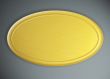 Round golden frame against metal background
