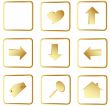  gold square web buttons