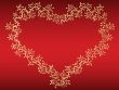 vector golden heart at red