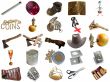 set from different everyday items