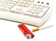 keyboard, cigarette and  lighter