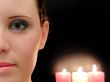 woman and candles