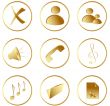 Vector  gold round web buttons set2
