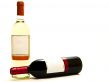 red and white wine bottles