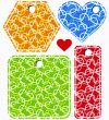 Collection of card  different color heart