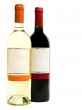 red and white wine bottles