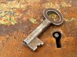 rusty keyhole with key