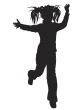 silhouette of young girl