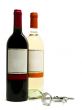 red and white wine bottles with corkscrew