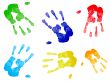 multicolored hand prints