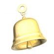 golden bell with white background 3D made