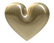 golden heart with white background 3D made